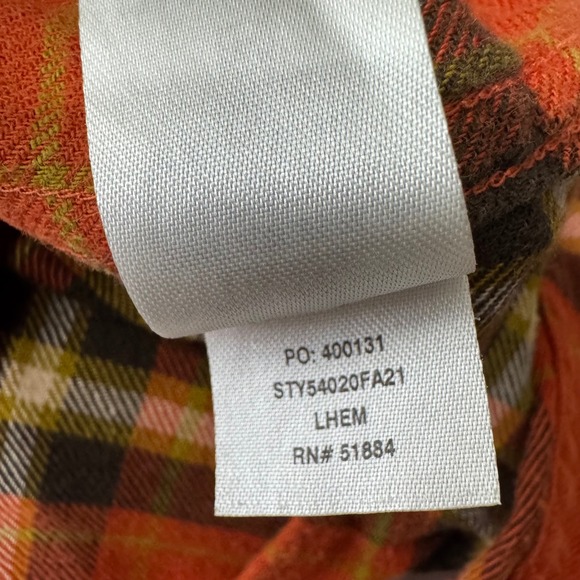 Patagonia Organic Cotton Fjord Flannel Shirt Men's Size M Orange - Picture 8 of 8